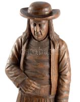 Németalföldi kereskedő. faragott fa szobor. XIX. sz vége Kalapján kis sérüléssel 34 cm