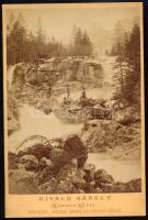 cca 1890 Tátra, vízesés, keményhátú fotó Divald Károly műterméből, 16,5×10,5 cm / Vysoké Tatr, waterfall
