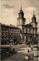 Warszawa, Warschau, Warsaw, Varsó; Kosciól Sw. Krzyza / Hgl. Kreuzkirche / church, shop of S. Mrozowski (EK)