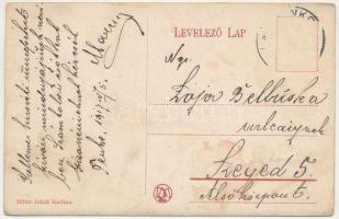 1917 Tenke, Tinca; Árpád utca, Samu üzlete. Ritter Jakab kiadása / main square, street, shops (felül...