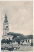 Tenke, Tinca; Református templom. Ritter Jakab kiadása / Calvinist church