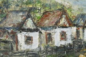 Gruber jelzéssel: Torockói részlet (Erdély). Olaj, farost. Dekoratív fakeretben. 49x70 cm