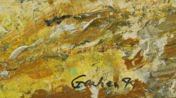 Gruber jelzéssel: Torockói részlet (Erdély). Olaj, farost. Dekoratív fakeretben. 49x70 cm