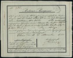 1860 Feladóvevény hátoldalán barna Andráskereszt darab, nagyon ritka! / Retour Recepisse with St. An...