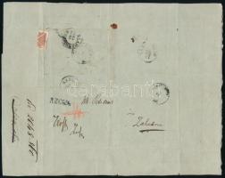 1860 Feladóvevény hátoldalán barna Andráskereszt darab, nagyon ritka! / Retour Recepisse with St. An...