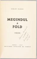 Komját Aladár: Megindul a föld.Versek. A felesége, Komját Irén által DEDIKÁLT példány. Paris, 1937.,...