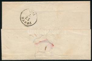 1850 6kr lilliputi vágással levélen / 6kr cut tight on cover "SZOLNOK" - "PESTH"