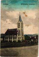 1924 Ádámos, Adamus; Református templom. Fogyasztási szövetkezet kiadása / Calvinist church (Rb)