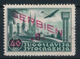 Német megszállás Szerbiában 1941 Légiposta bélyeg garancia nélkül Mi 29 (Mi EUR 500.-) / no guarantee