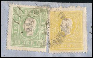 1861 2kr + 3kr zöld / green, levélen / on cover "BAN. WEISSKIRCHEN" - "RESCHITZA&quot...
