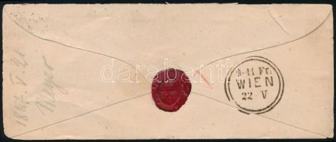 1867.05.21 5kr provizórikus felhasználás május 21-én feladott levélen "PEST" - Wien (75.00...