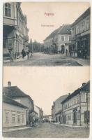 Fogaras, Fagaras; Stertzing utca, gyógyszertár, Balló Mihály, Thierfeld Dávid üzlete és saját kiadása / street view, pharmacy, publisher's shop (EM)