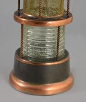 Bányászlámpa alakú italos üveg, m: 33 cm