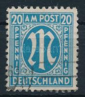 Németország - Amerikai és brit zóna 1945 Forgalmi bélyeg az "F és "E" betűk között lemezhibával Mi 26bBz (Mi EUR 295.-)