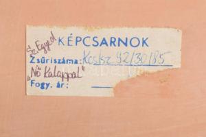 Sz. Egyed Emma (1935-2016): Kalapos nő. Terrakotta, jelzett, hibátlan 22 cm