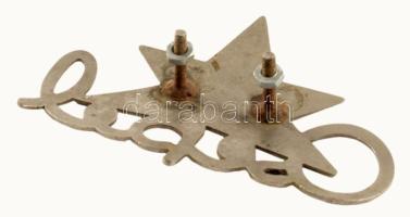 1957-1975 Csepel Autógyár "Csepel D-34" honvédségi tehergépkocsi embléma, 9,5x6,5 cm