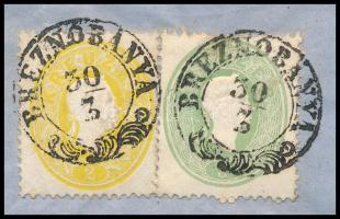 ~1861 2kr + 3kr levélen kiállítási minőségben, luxus "BREZNOBÁNYA" bélyegzéssel Murányra /...