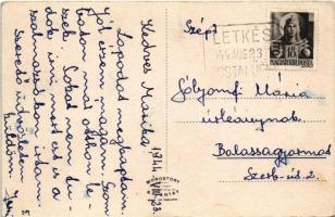 1944 Letkés, Hősök szobra, emlékmű, Községháza, Római katolikus templom és iskola, Hangya szövetkeze...