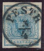 1850 9kr HP IIa, jobb alsó letört sarok / plate flaw "PESTH"
Certificate: Huber