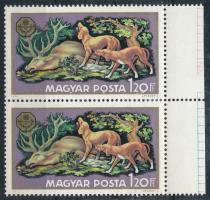 1971 Vadászati világkiállítás 1,20ft ívszéli pár hiányos (halvány) évszámmal