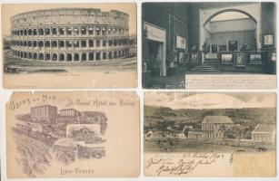 9 db RÉGI külföldi hosszúcímzéses város képeslap vegyes minőségben /9 pre-1945 European town-view postcards in mixed quality