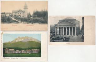 9 db RÉGI külföldi hosszúcímzéses város képeslap vegyes minőségben /9 pre-1945 European town-view po...