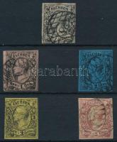 Német államok - Sachsen 1855-1863 Forgalmi bélyegek Mi 8 II + 9 + 10 + 11 + 12a (Mi EUR min 133.-)