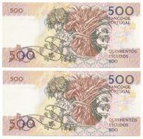 Portugália 1993. 500Esc (2x) sorszámkövetők "CHZ708976 - CHZ708977" T:XF
Portugal 1993. 5...