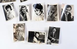 Vegyes magyar és külföldi színészeket, énekeseket, zenészeket ábrázoló fotók (Anita Ekberg, Brigitte...