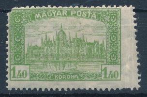 1919 Magyar Posta 1,40K látványosan elfogazva (sarokhiba)
