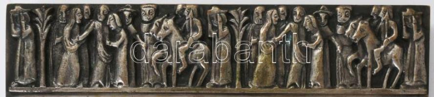 Tevan Margit (1901-1978) tálca, jelzett, 19x33 cm