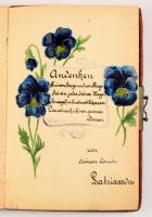 cca 1913-1919 2 db régi emlékkönyv, sok bejegyzéssel, néhány grafikus illusztrált oldallal, egyik kö...