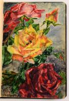 cca 1913-1919 2 db régi emlékkönyv, sok bejegyzéssel, néhány grafikus illusztrált oldallal, egyik kö...