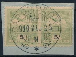 1900 Turul 5f középen fogazatlan pár kivágáson (ca 25.000) / Mi 58 pair, imperforated in the middle ...