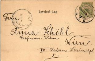 1905 Temesvár, Timisoara; Józsefváros, Küttl tér, villamos / square, tram (kis szakadás / small tear...