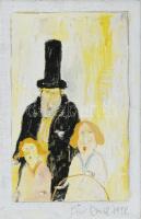 Für Emil (1967-): Család (cím nélkül), 1998. Olaj, vászon, jelzett. 30×20 cm