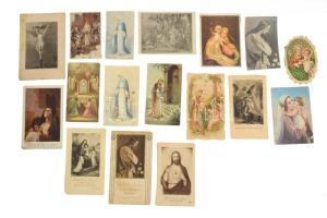 Vegyes szentképek, vallási témájú képeslapok, emléklapok, összesen kb. 30-40 db