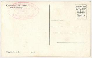 Radnai-havasok, Muntii Rodnei; Korongyos / Coronghis / mountain peak + "Pop Iván 1940 m. Menedé...