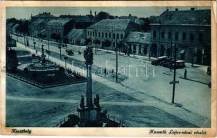 1940 Keszthely, Kossuth Lajos utca, üzletek, automobilok (r)
