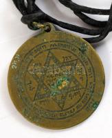 Dávid csillagos réz medál bőr láncon 3 cm