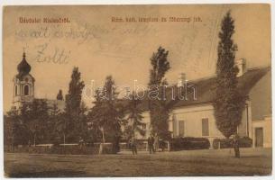 1911 Kisjenő, Chisineu-Cris; Római katolikus templom és főhercegi lak. Kaufmann Manó és Társa kiadása, Wahl Dezső felvétele / Catholic church, castle (EK)