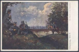 Military WWI in the Carpathian mountains artist signed (EB)