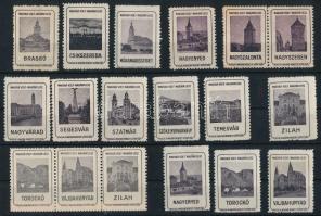Magyar volt - magyar lesz 18 db erdélyi városokat ábrázoló levélzáró bélyeg