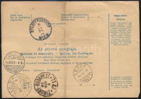 1896 Postai szállítólevél 50kr párral "FUTTAK" - Genf / PS-money order with 50kr pair