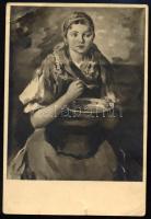 1943 Bp., Igazolólap a Bendéné K. Friderika: Ebédelő kisleány című olajfestményéhez