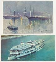 HAJÓ - 11 db MODERN képeslap, közte 1 régi / SHIP - 11 modern postcards, with 1 pre-1945 one