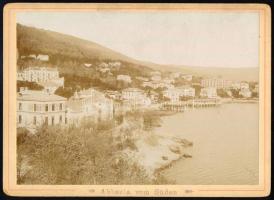 cca 1890 Abbázia délről, keményhátú fotó feliratozva, Pekert &amp; Co., 16,5×10,5 cm