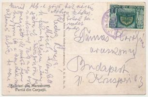 Máramaros, Maramures; kilátás a Nagy-Pietrosz csúcsra / mountains + "M. KIR. MOZGÓPOSTA II.&quo...