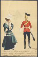 1899 Lady and Officer litho