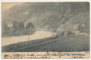 1906 Tiszavölgy, Erdészvölgy, Kuzij (Lonka, Luh; Máramaros); részlet a vasútállomással. Kaufman Ábrahám és fiai kaidása / railway station, Tisza valley (fa)